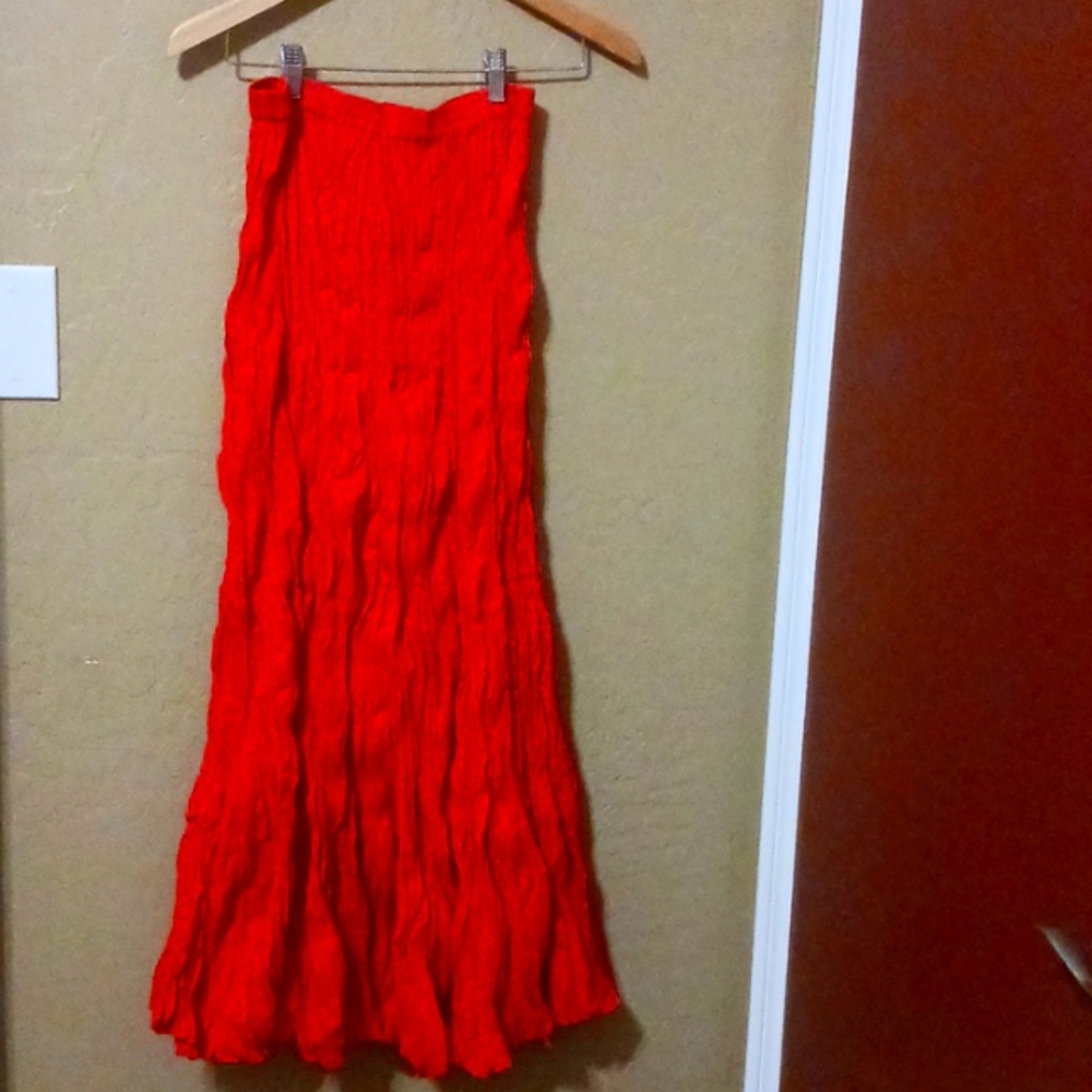 EZBA Broomstick Red  Maxi Skirt Size Small New W /TAGS